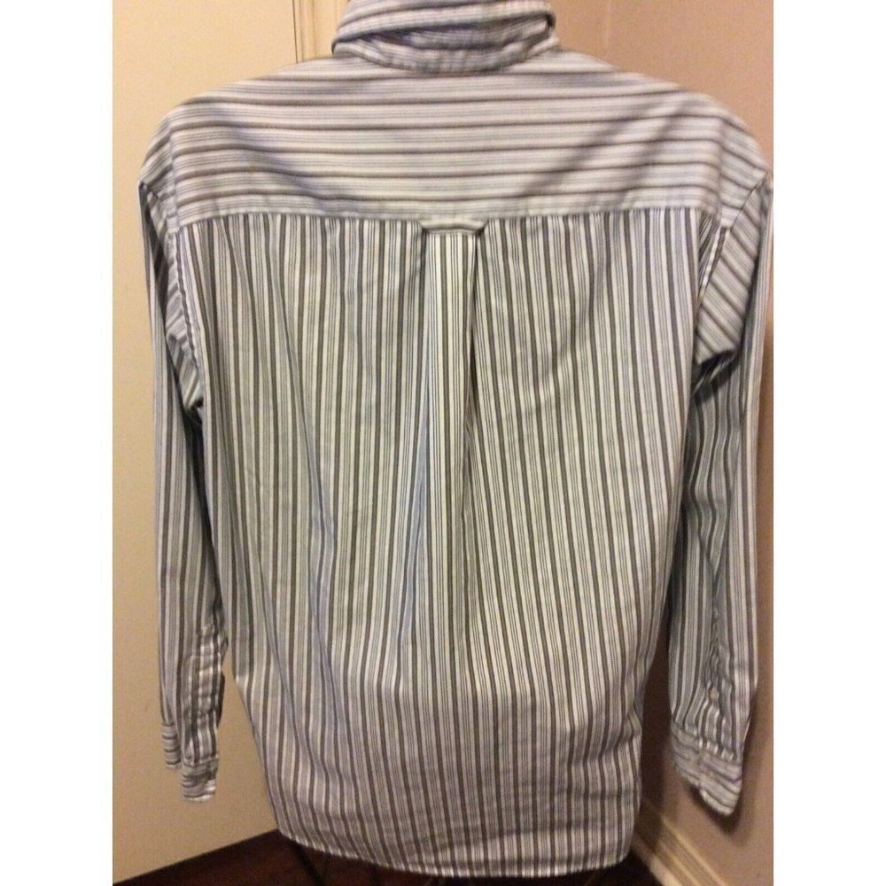 Pendleton Men's Bridgeport Button Front Shirt White Green Striped Pocket XL - Picture 5 of 11